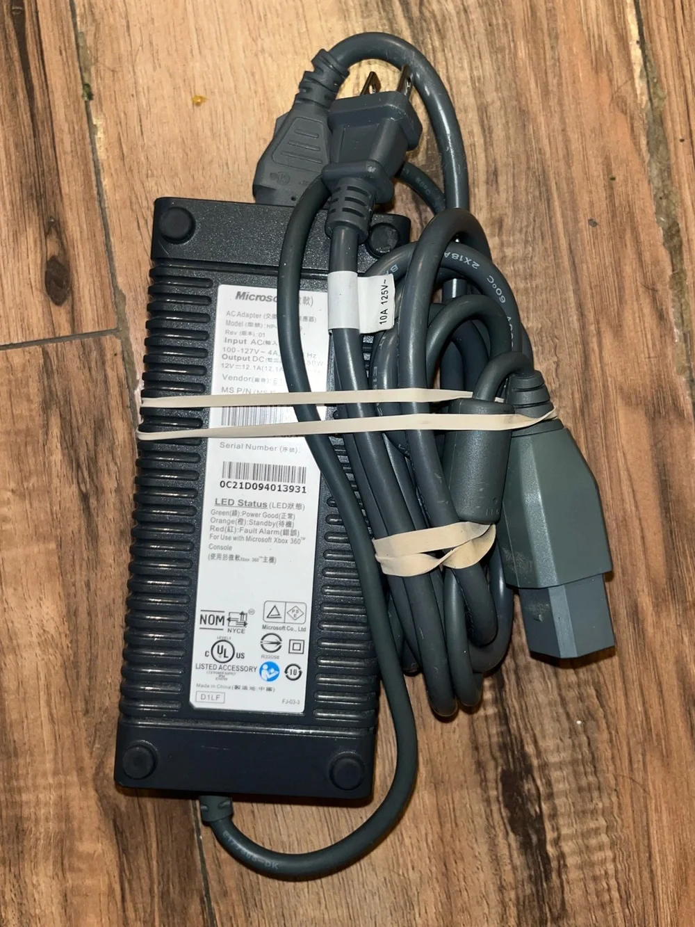 OEM Microsoft Xbox 360 AC Adapter Power Cable